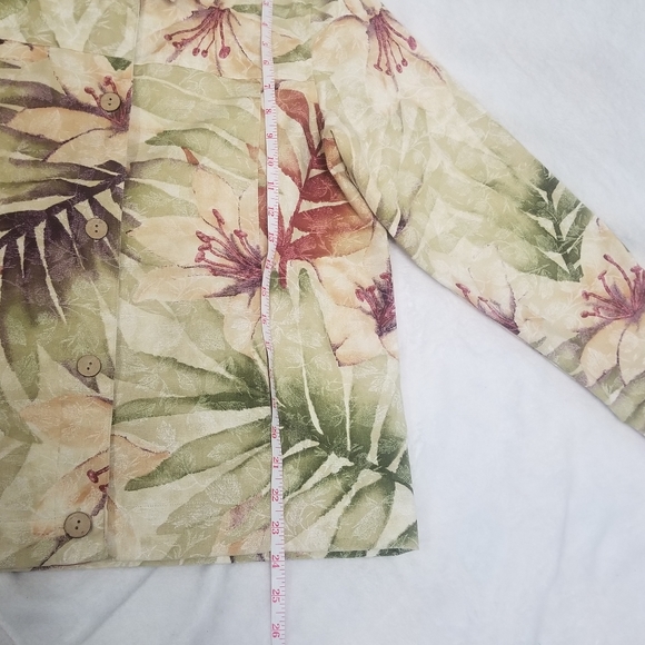 Coldwater Creek Tropical Womens M Cotton Button up Long Sleeve Jacket - Picture 11 of 12